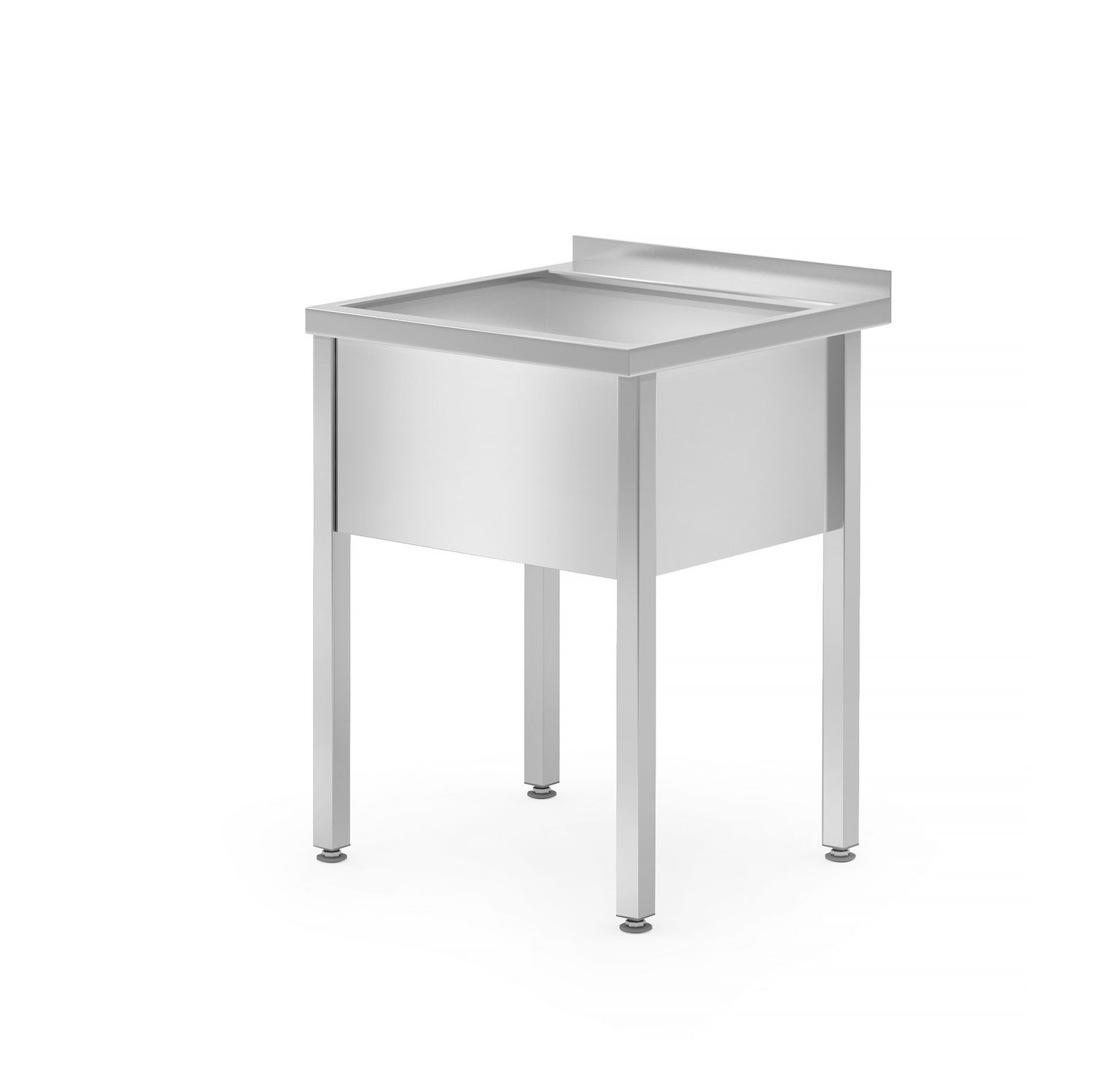 Ühe pesuvanniga laud – keevitatud, HENDI, Profi Line, 600x600x(H)850mm