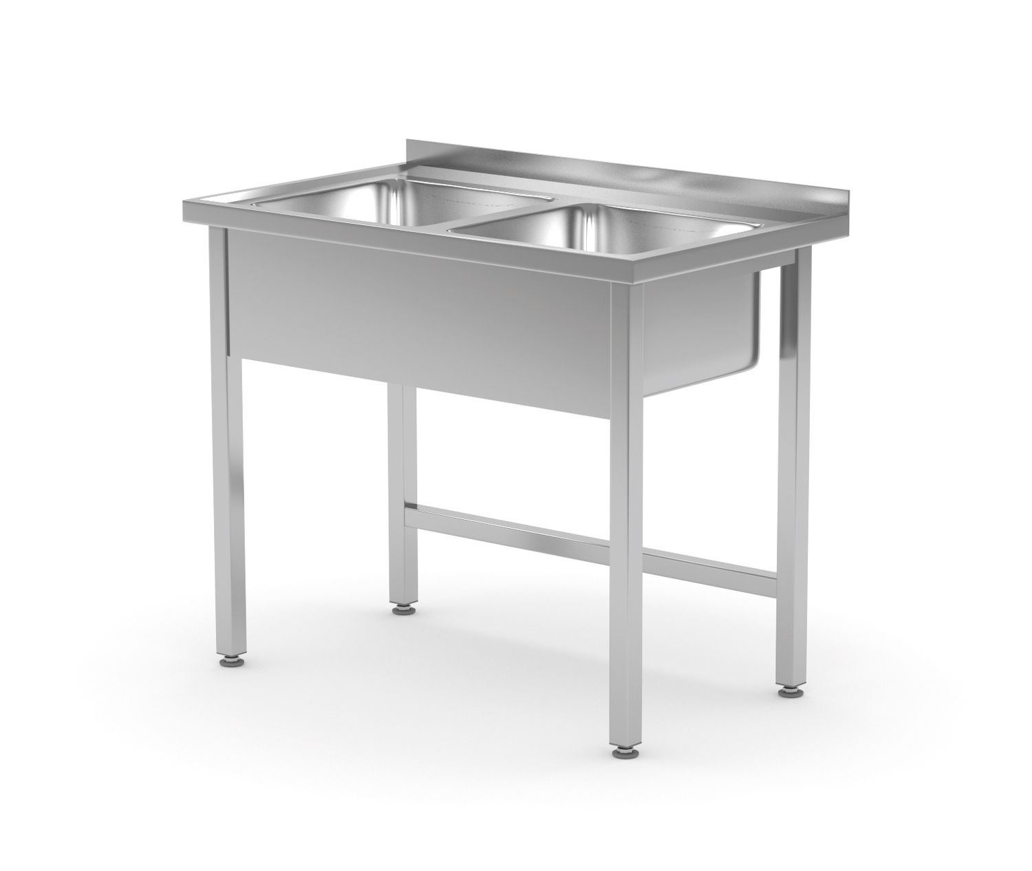 Laud 2 valamuga - keevitatud, HENDI, Kitchen Line, 1000x600x(H)850mm