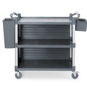 3-riiuliline polüpropüleenist teeninduskäru, suur, AmerBox, Sisaldab riiuli külgpaneele, 1010x500x(H)960mm