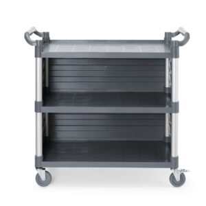 3-riiuliline polüpropüleenist teeninduskäru, suur, AmerBox, Sisaldab riiuli külgpaneele, 1010x500x(H)960mm