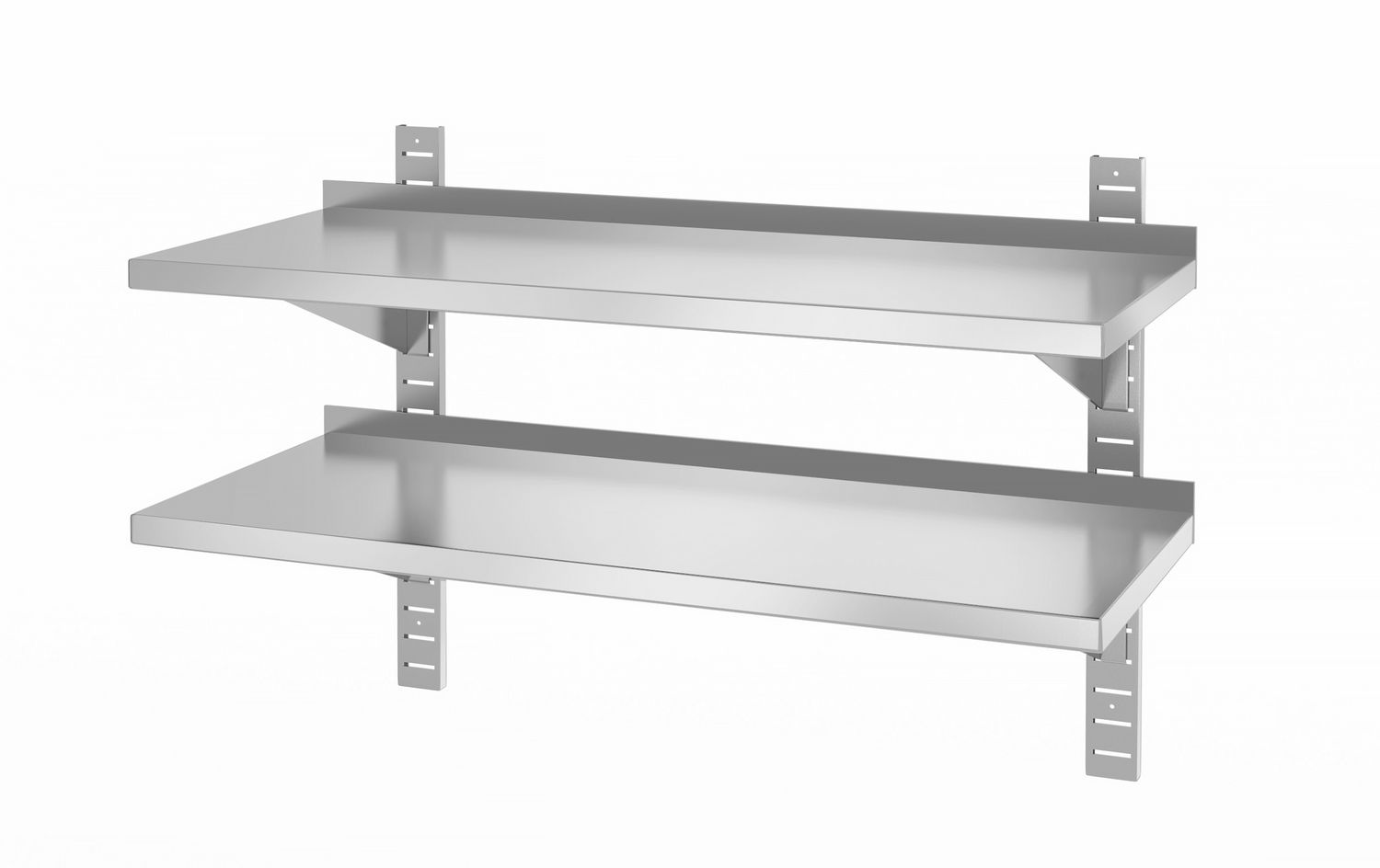 Kahekordne seinariiul, reguleeritav, 2 klambriga, HENDI, 1000x400x600 mm, 1000x400x(H)600mm