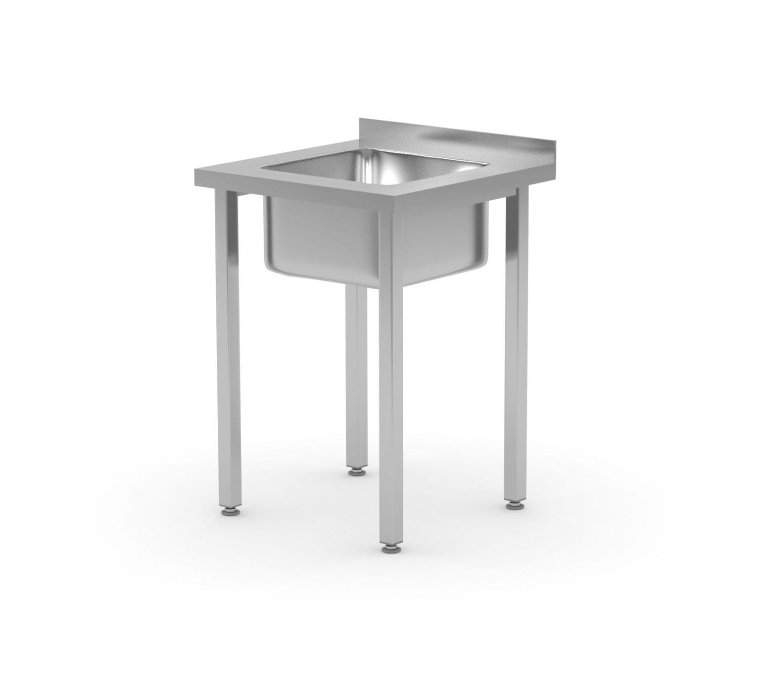 Valamulaud, poltidega, HENDI, Kitchen Line, valamukauss keskel, 600x600x(H)850mm