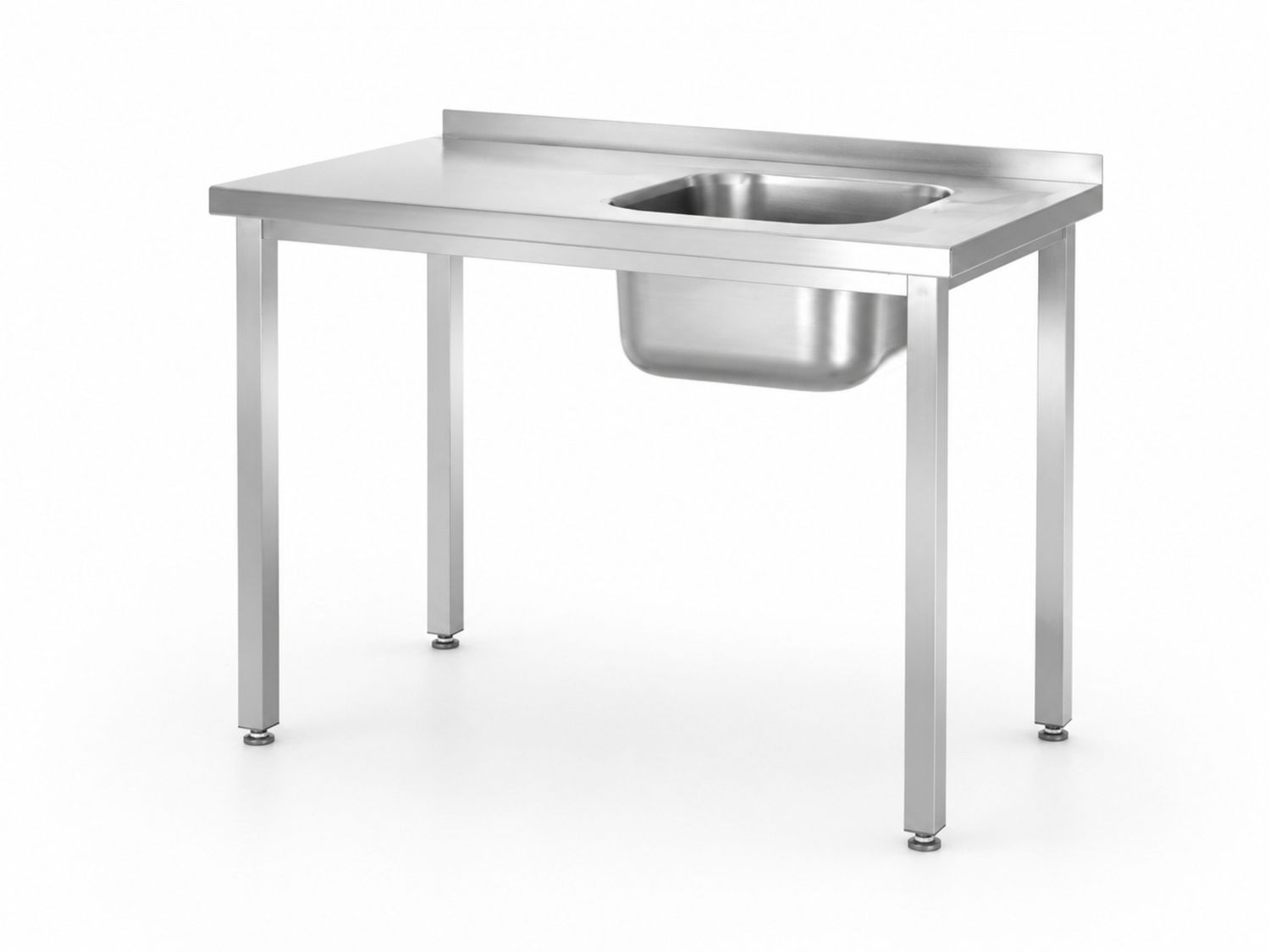 Valamulaud, poltidega, HENDI, Kitchen Line, valamukauss paremal küljel, 1000x600x(H)850mm