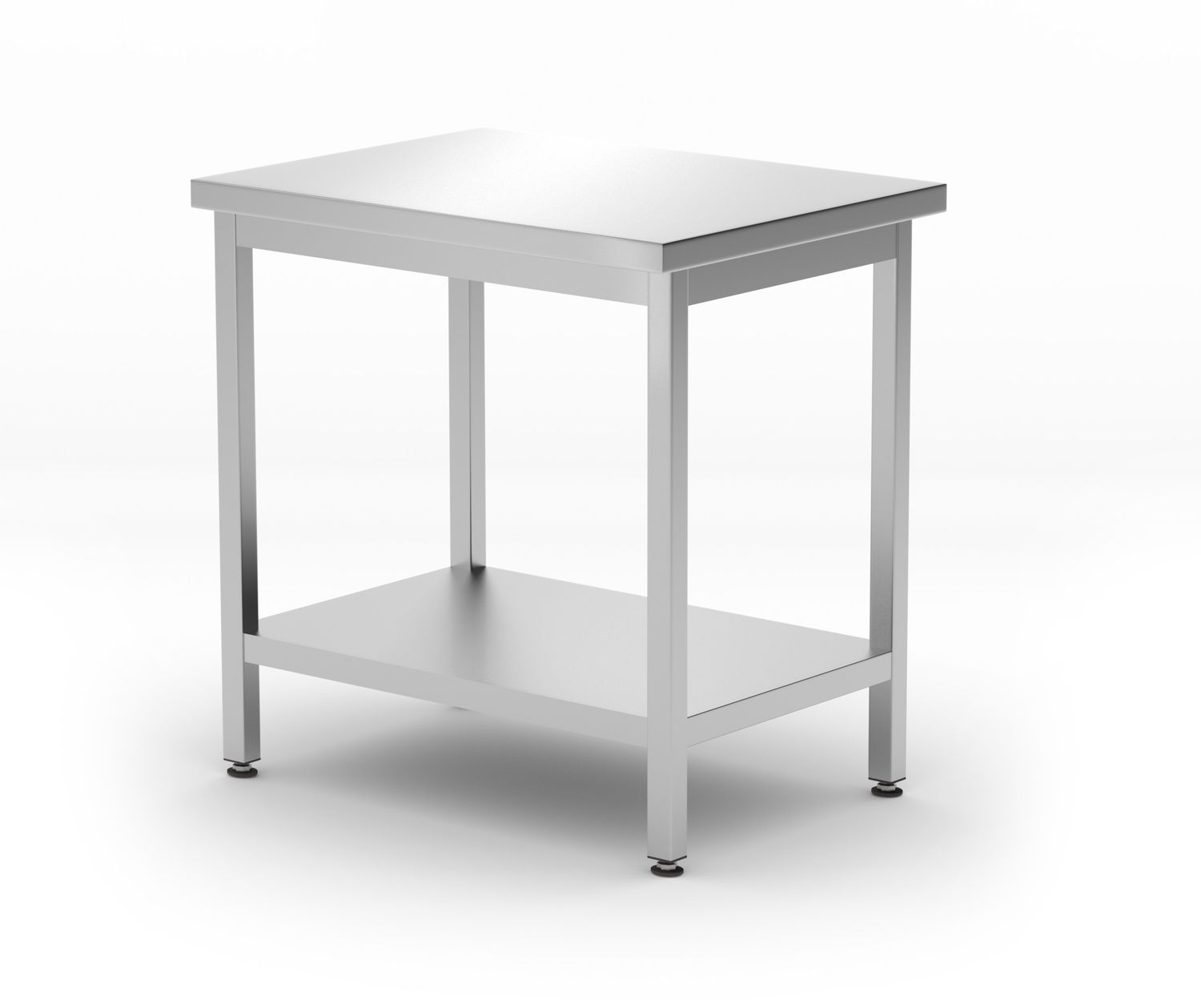 Keskmine laud riiuliga - poltidega, sügavus 600 mm, HENDI, Kitchen Line, 800x600x(H)850mm