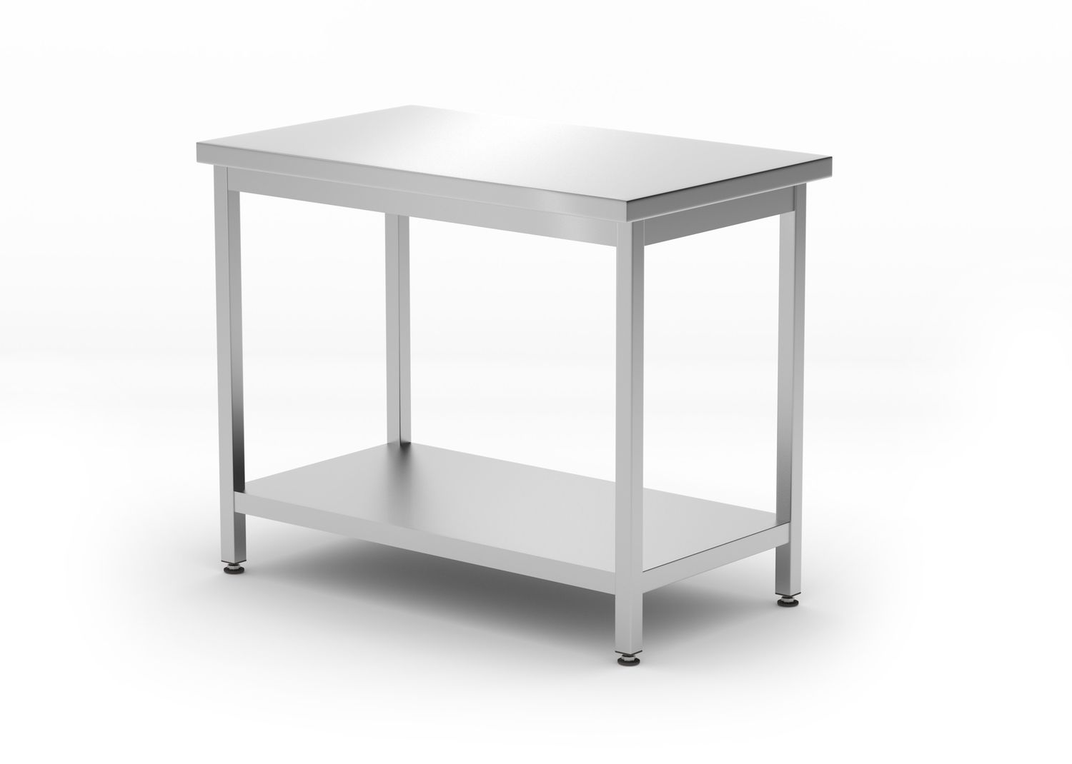 Keskmine laud riiuliga - poltidega, sügavus 600 mm, HENDI, Kitchen Line, 1000x600x(H)850mm