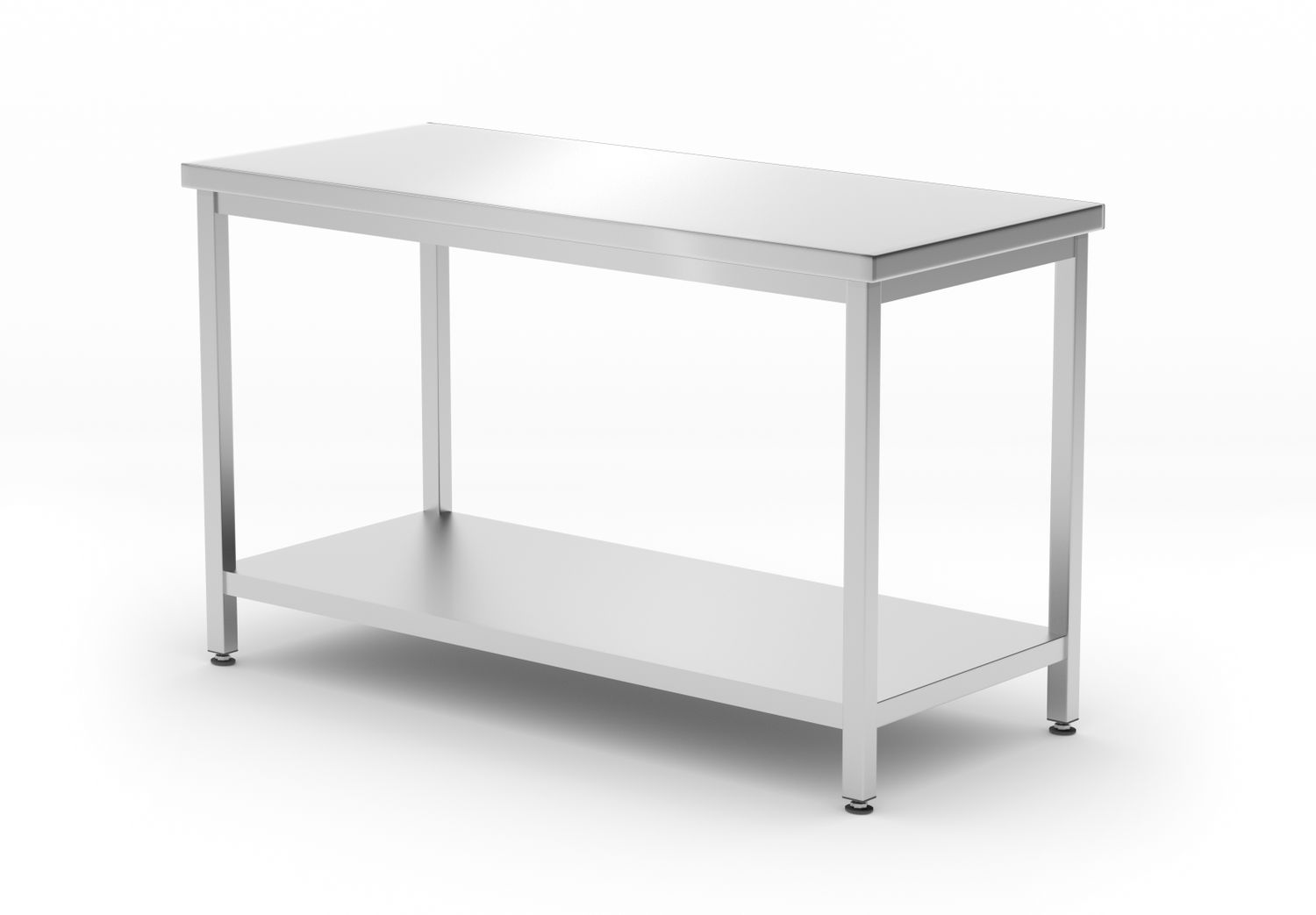 Keskmine laud riiuliga - poltidega, sügavus 600 mm, HENDI, Kitchen Line, 1200x600x(H)850mm