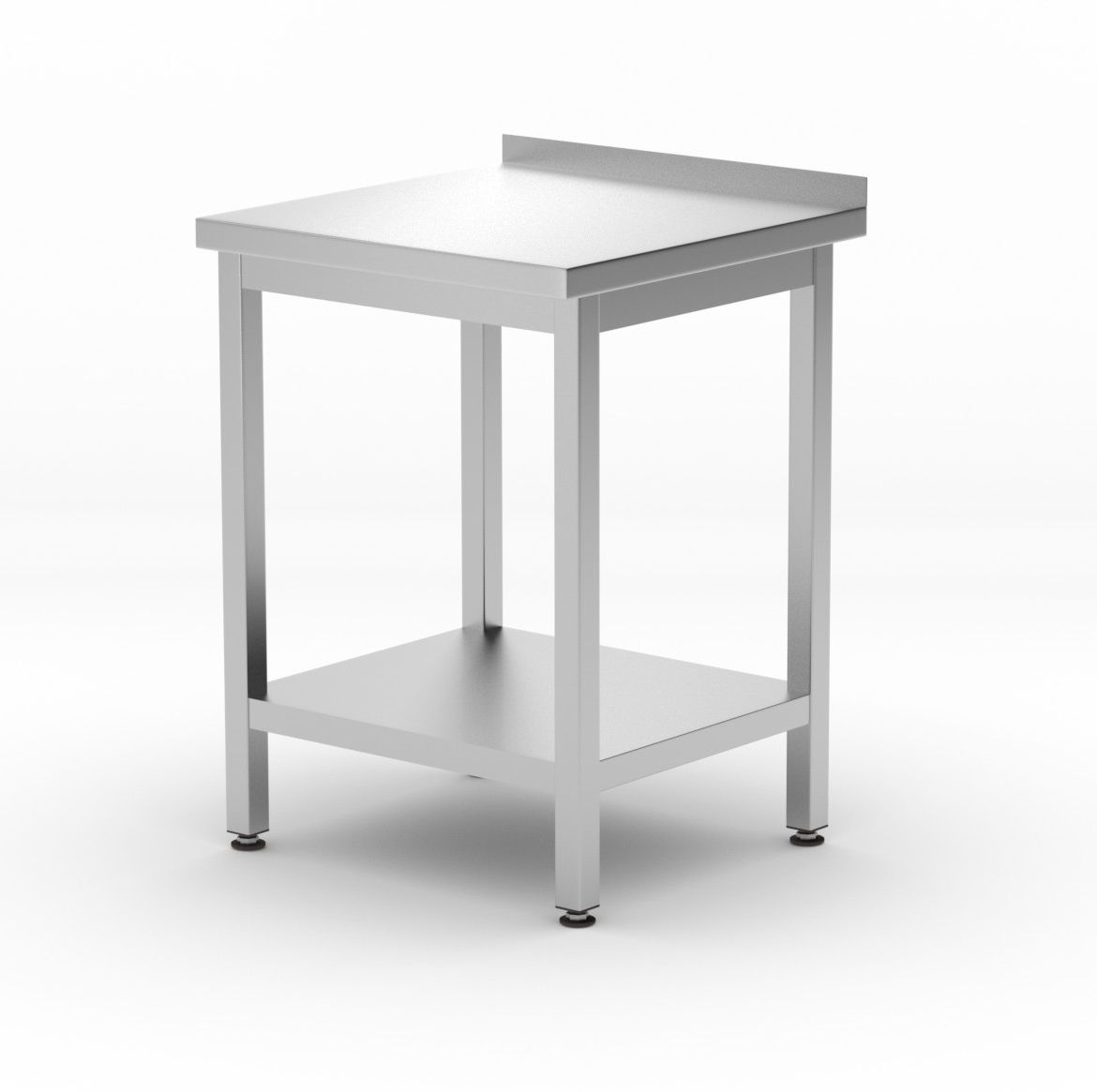 Riiuliga seinalaud - poltidega, sügavus 600 mm, HENDI, Kitchen Line, 600x600x(H)850mm