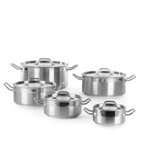 Stew pot low - with lid, HENDI, Profi Line, 12L, ⌀320x(H)150mm