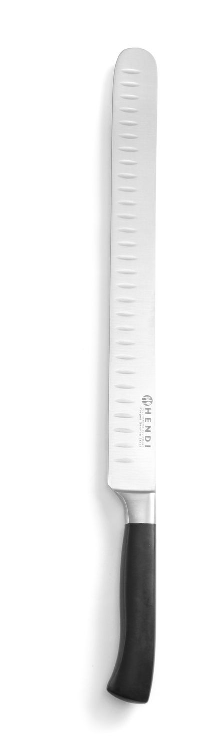 Nuga suitsusingi ja lõhe jaoks, HENDI, Profi Line, Granton-servad, Must, (L)430mm