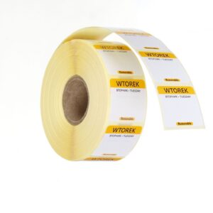 Igapäevased toiduohutuse sildid, mitmeotstarbelised, lihtsalt eemaldatavad, HENDI, 1000 tk. rullis, Kollane, 1000 tk., 25x25mm