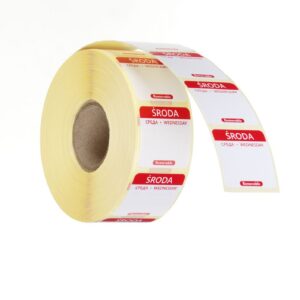 Igapäevased toiduohutuse sildid, mitmeotstarbelised, lihtsalt eemaldatavad, HENDI, 1000 tk. rullis, Punane, 1000 tk., 25x25mm