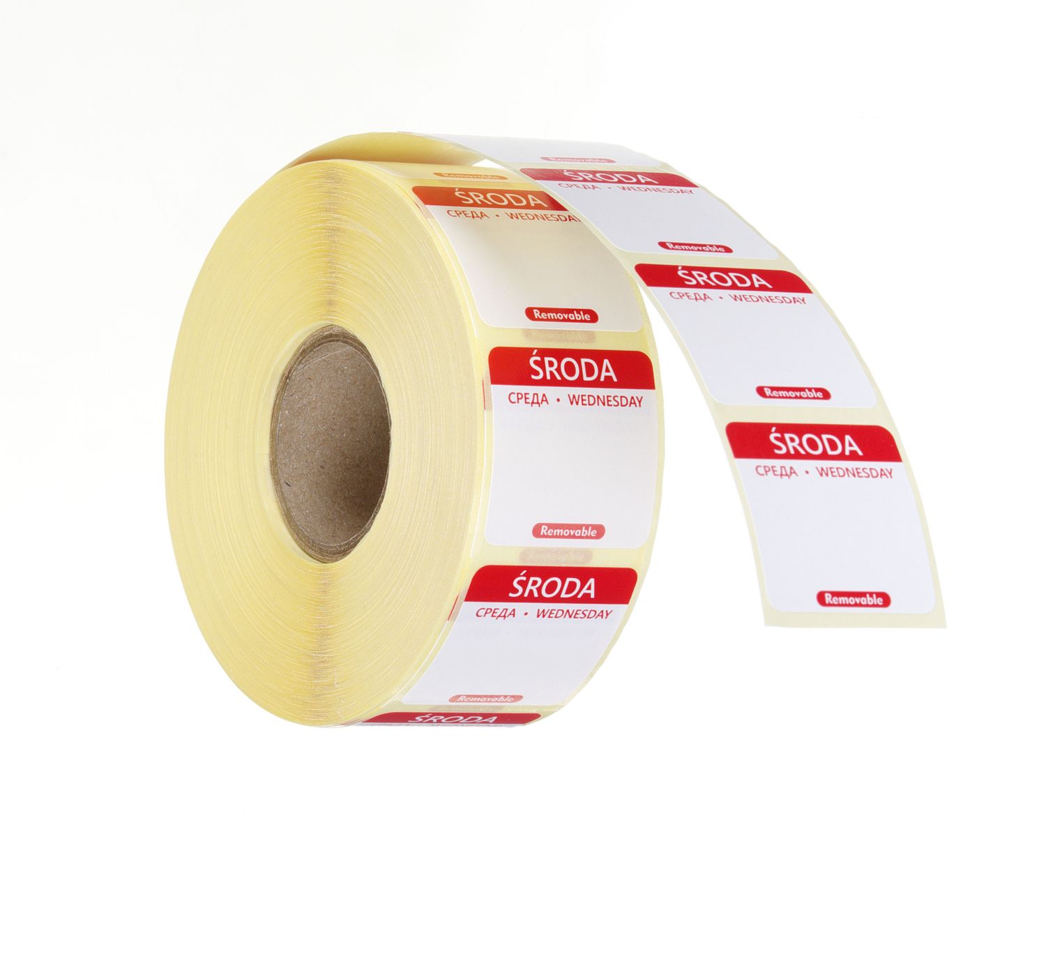 Igapäevased toiduohutuse sildid, mitmeotstarbelised, lihtsalt eemaldatavad, HENDI, 1000 tk. rullis, Punane, 1000 tk., 25x25mm
