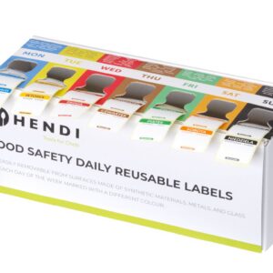 Toiduohutuse korduvkasutatavate etikettide komplekt igaks nädalapäevaks koos dosaatoriga , HENDI, 240x80x(H)100mm
