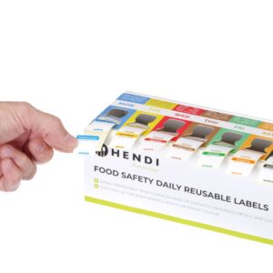 Toiduohutuse korduvkasutatavate etikettide komplekt igaks nädalapäevaks koos dosaatoriga , HENDI, 240x80x(H)100mm