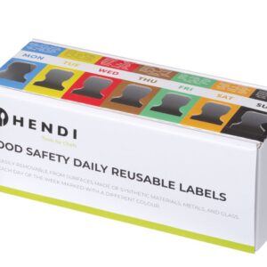 Toiduohutuse korduvkasutatavate etikettide komplekt igaks nädalapäevaks koos dosaatoriga , HENDI, 240x80x(H)100mm