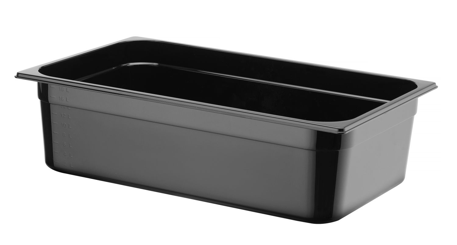 Toiduanum mustast polükarbonaadist GN 1/1, HENDI, Profi Line, GN 1/1, 21L, Must, 530x325x(H)150mm