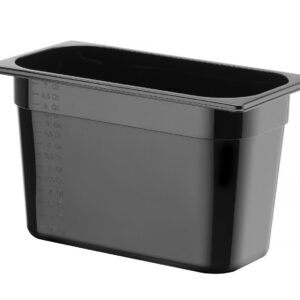 Toiduanum mustast polükarbonaadist GN 1/3, HENDI, Profi Line, GN 1/3, 7,8L, Must, 325x176x(H)200mm