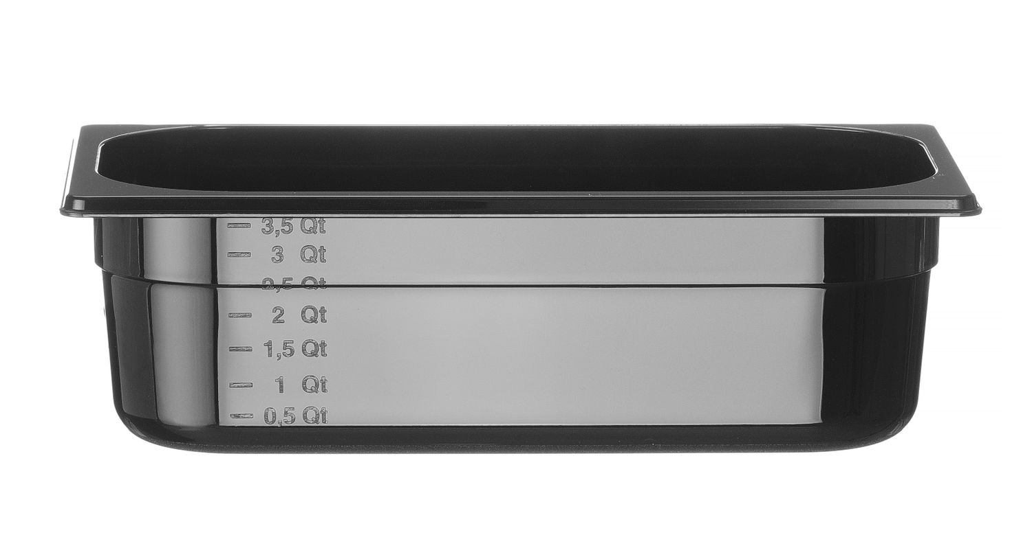 Toiduanum mustast polükarbonaadist GN 1/3, HENDI, Profi Line, GN 1/3, 4L, Must, 325x176x(H)100mm
