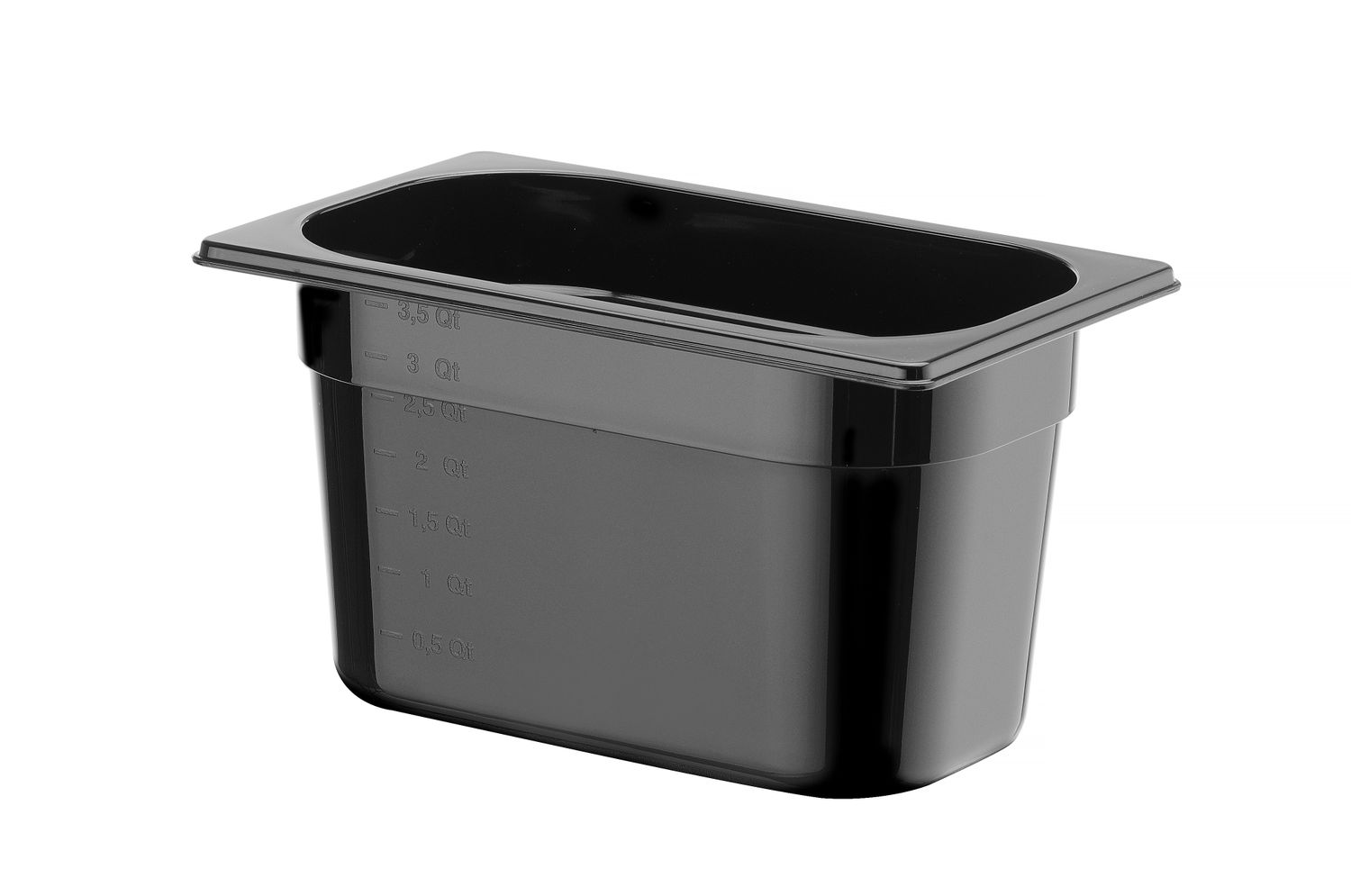 Toiduanum mustast polükarbonaadist GN 1/4, HENDI, Profi Line, GN 1/4, 4L, Must, 265x162x(H)150mm