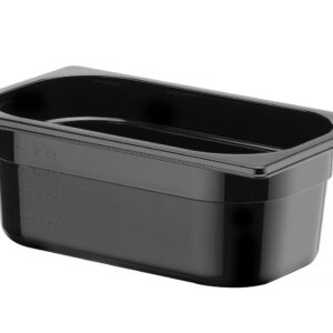 Toiduanum mustast polükarbonaadist GN 1/4, HENDI, Profi Line, GN 1/4, 2,8L, Must, 265x162x(H)100mm