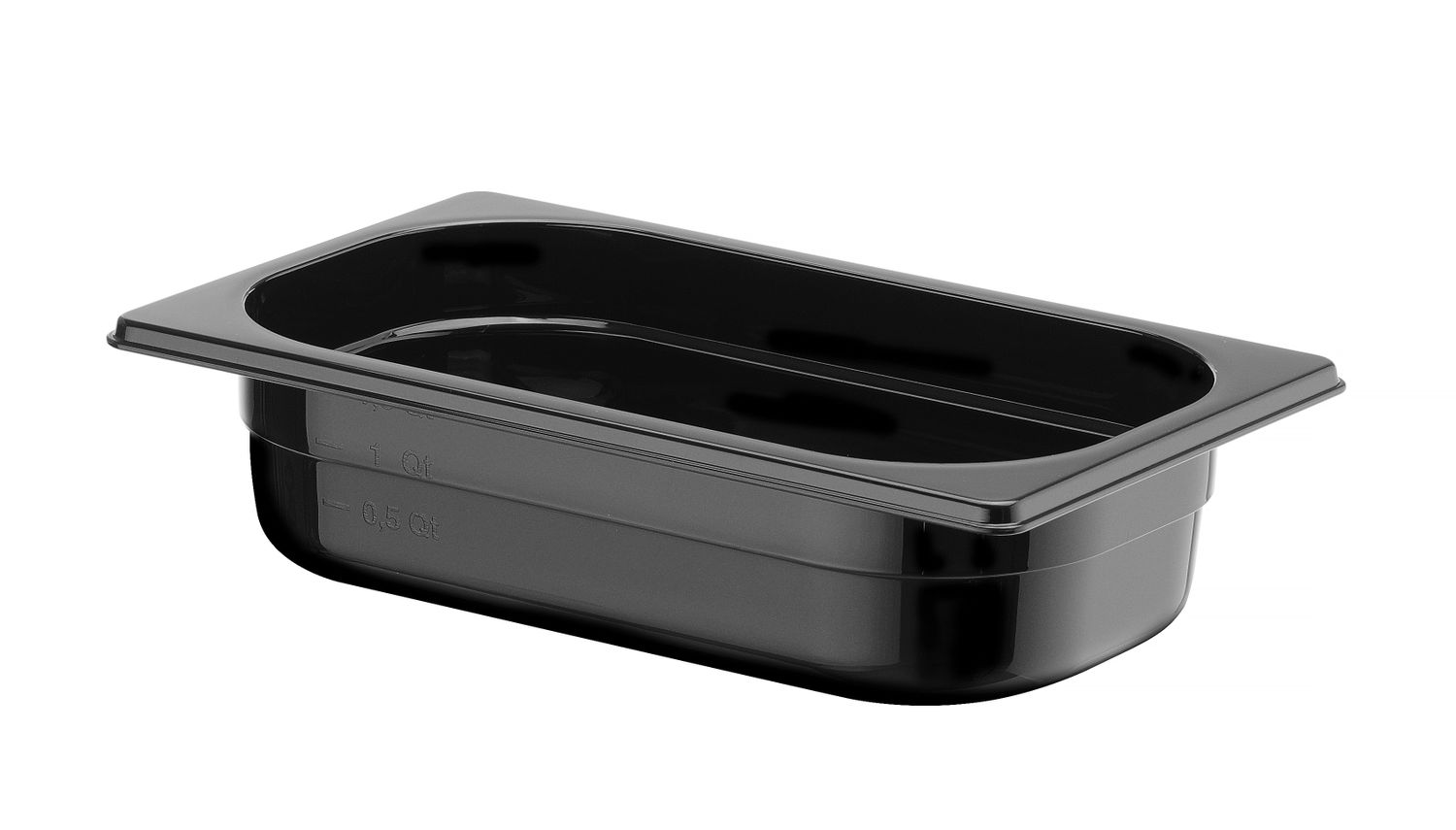 Toiduanum mustast polükarbonaadist GN 1/4, HENDI, Profi Line, GN 1/4, 1,8L, Must, 265x162x(H)65mm