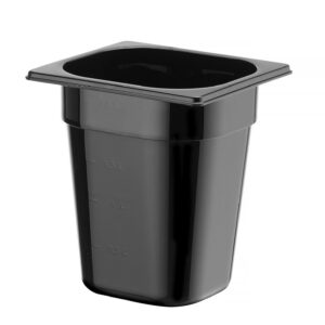 Toiduanum mustast polükarbonaadist GN 1/6, HENDI, Profi Line, GN 1/6, 3,4L, Must, 176x162x(H)200mm