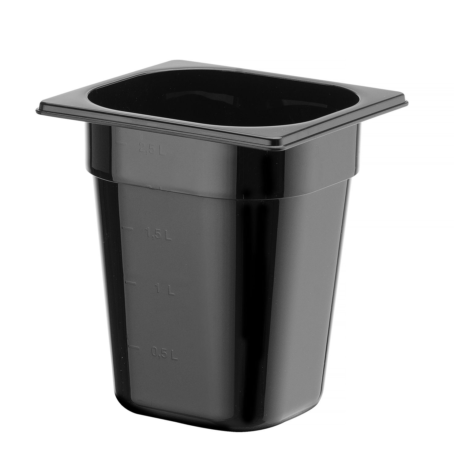 Toiduanum mustast polükarbonaadist GN 1/6, HENDI, Profi Line, GN 1/6, 3,4L, Must, 176x162x(H)200mm