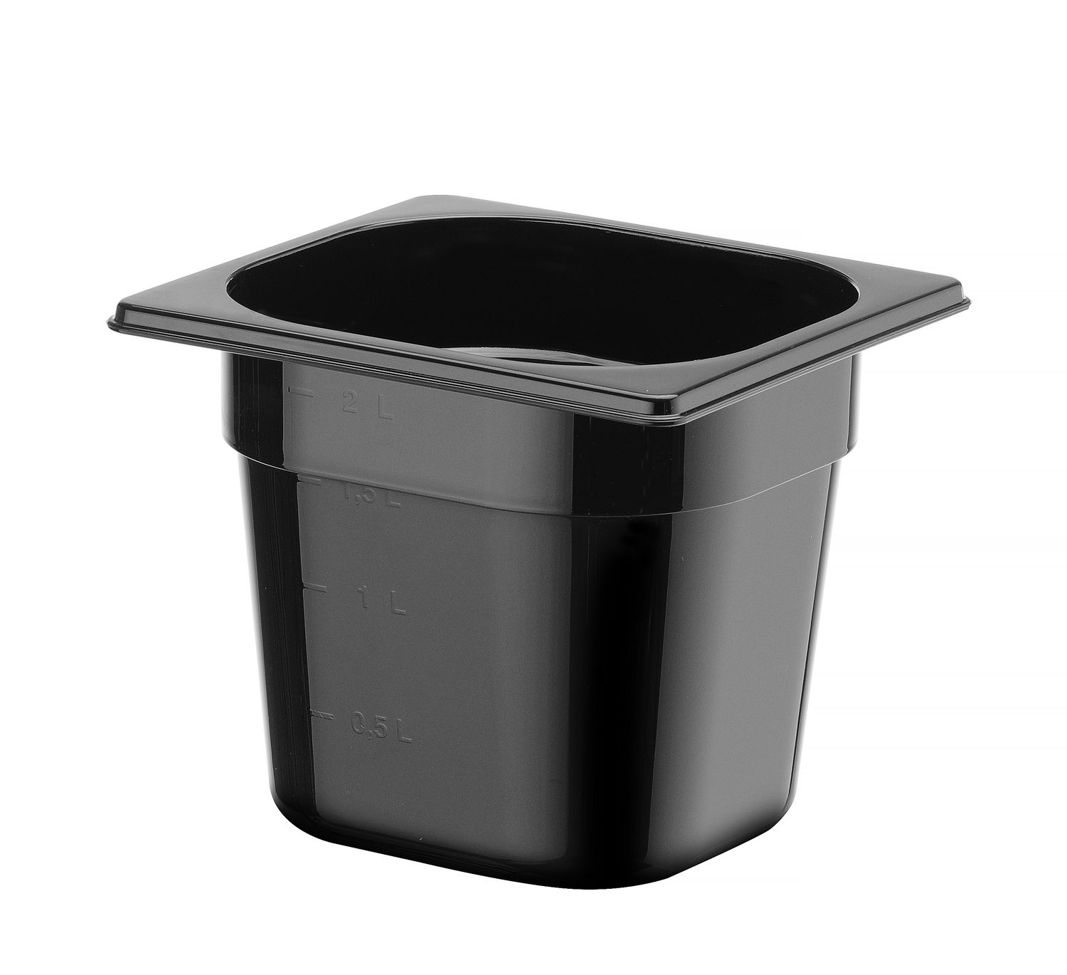 Toiduanum mustast polükarbonaadist GN 1/6, HENDI, Profi Line, GN 1/6, 2,4L, Must, 176x162x(H)150mm