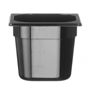 Toiduanum mustast polükarbonaadist GN 1/6, HENDI, Profi Line, GN 1/6, 2,4L, Must, 176x162x(H)150mm