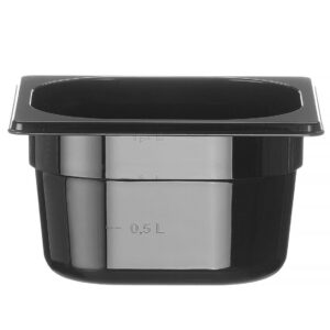 Toiduanum mustast polükarbonaadist GN 1/6, HENDI, Profi Line, GN 1/6, 1,6L, Must, 176x162x(H)100mm