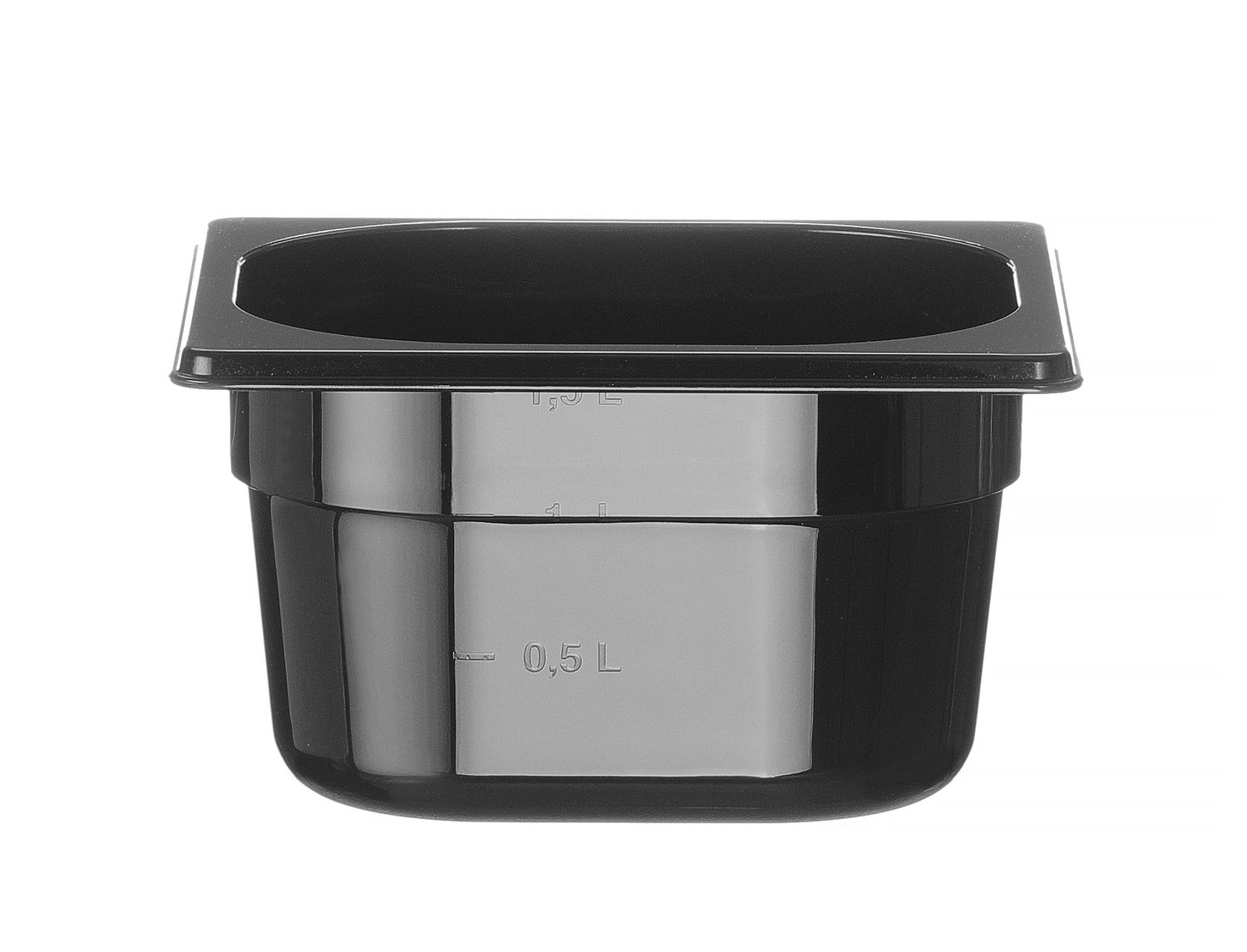 Toiduanum mustast polükarbonaadist GN 1/6, HENDI, Profi Line, GN 1/6, 1,6L, Must, 176x162x(H)100mm