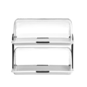 Vitriin kahekordne Roll top, HENDI, Valge, 380x260x(H)355mm, Ristkülikukujuline