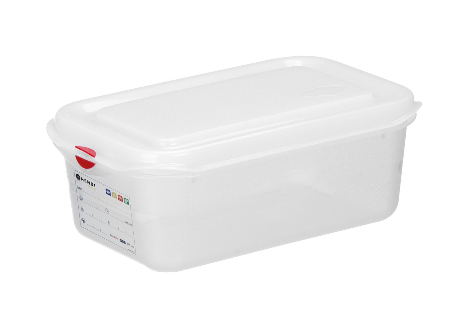Konteiner GN 1/4 polüpropüleen, HENDI, GN 1/4, 2,8L, Läbipaistev, 265x162x(H)100mm