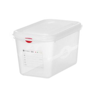 Konteiner GN 1/4 polüpropüleen, HENDI, GN 1/4, 4,3L, Läbipaistev, 265x162x(H)150mm, Ristkülikukujuline
