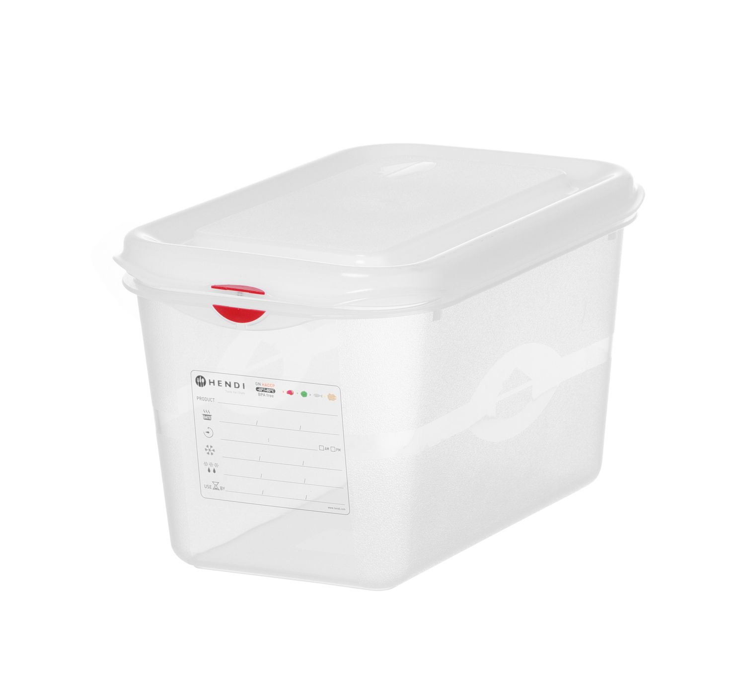 Konteiner GN 1/4 polüpropüleen, HENDI, GN 1/4, 4,3L, Läbipaistev, 265x162x(H)150mm, Ristkülikukujuline