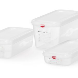 GN 1/3 mahuti, polüpropüleen, HENDI, GN 1/3, 2,5L, Läbipaistev, 325x176x(H)65mm, Ristkülikukujuline