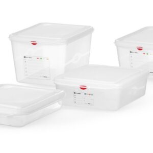 GN 1/2 mahuti, polüpropüleen, HENDI, GN 1/2, 6,5L, Läbipaistev, 325x265x(H)100mm, Ristkülikukujuline