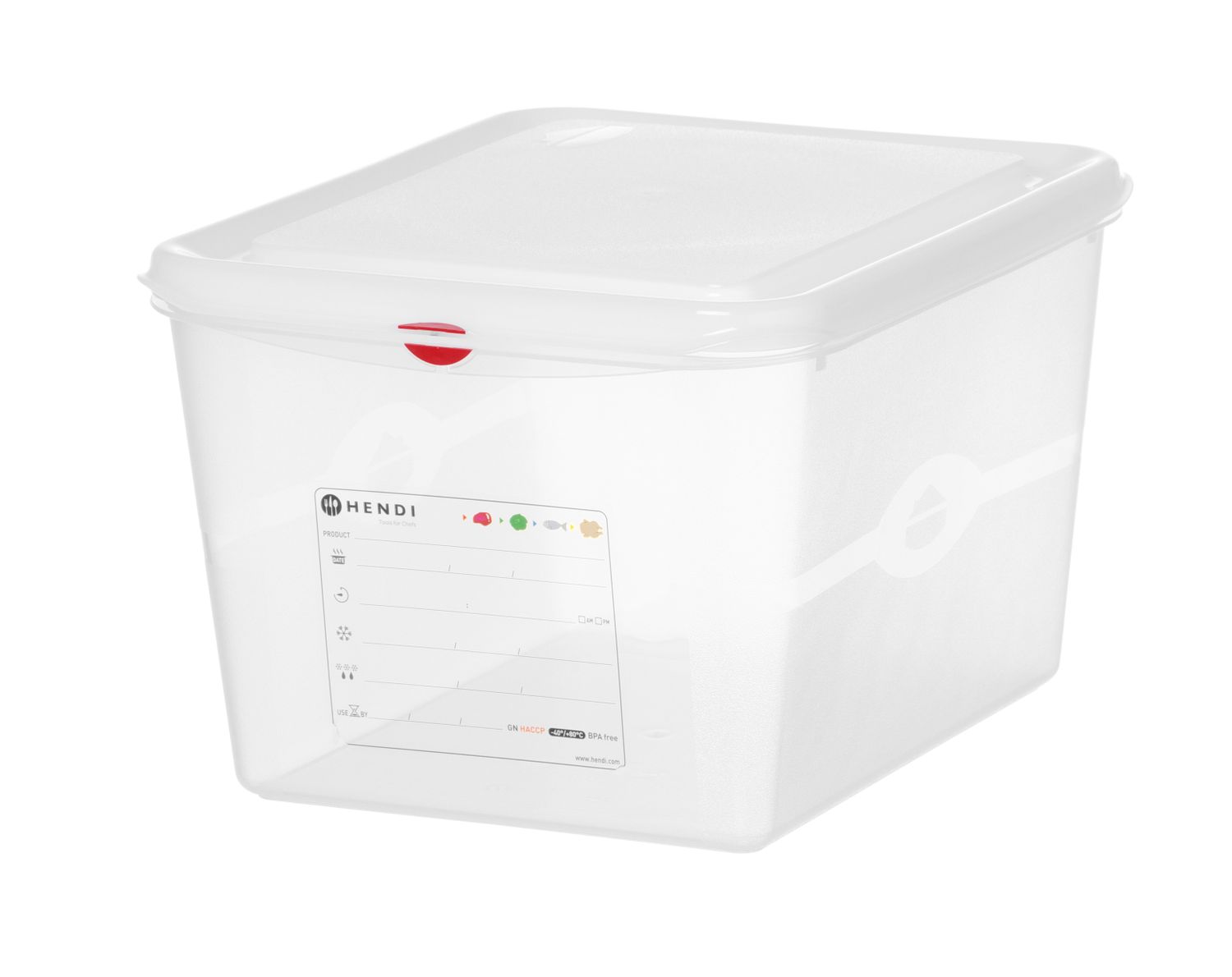 GN 1/2 mahuti, polüpropüleen, HENDI, GN 1/2, 12,5L, Läbipaistev, 325x265x(H)200mm, Ristkülikukujuline