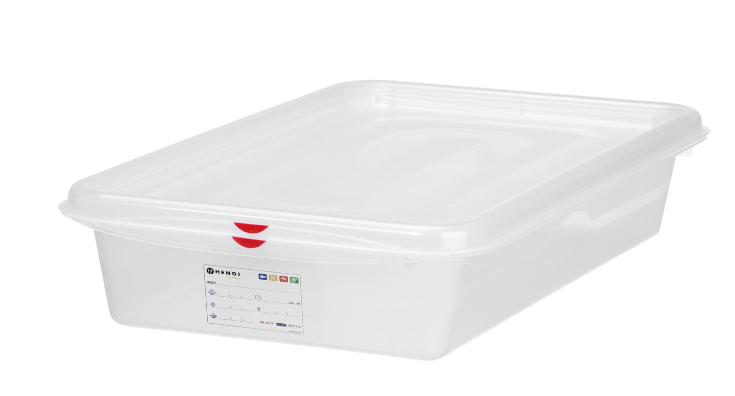 GN 2/3 mahuti, polüpropüleen, HENDI, GN 2/3, 9L, Läbipaistev, 354x325x(H)100mm, Ristkülikukujuline