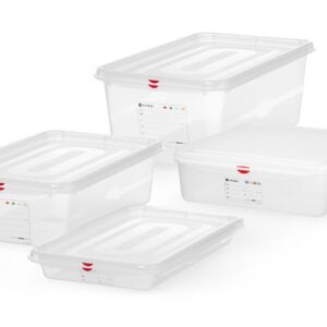 GN 1/1 mahuti, polüpropüleen, HENDI, GN 1/1, 8L, Läbipaistev, 530x325x(H)65mm, Ristkülikukujuline