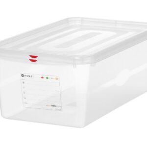 GN 1/1 mahuti, polüpropüleen, HENDI, GN 1/1, 28L, Läbipaistev, 530x325x(H)200mm, Ristkülikukujuline