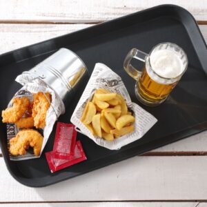 Serving tray, rectangular, non-slip, black, HENDI, GN 1/1, 530x325mm