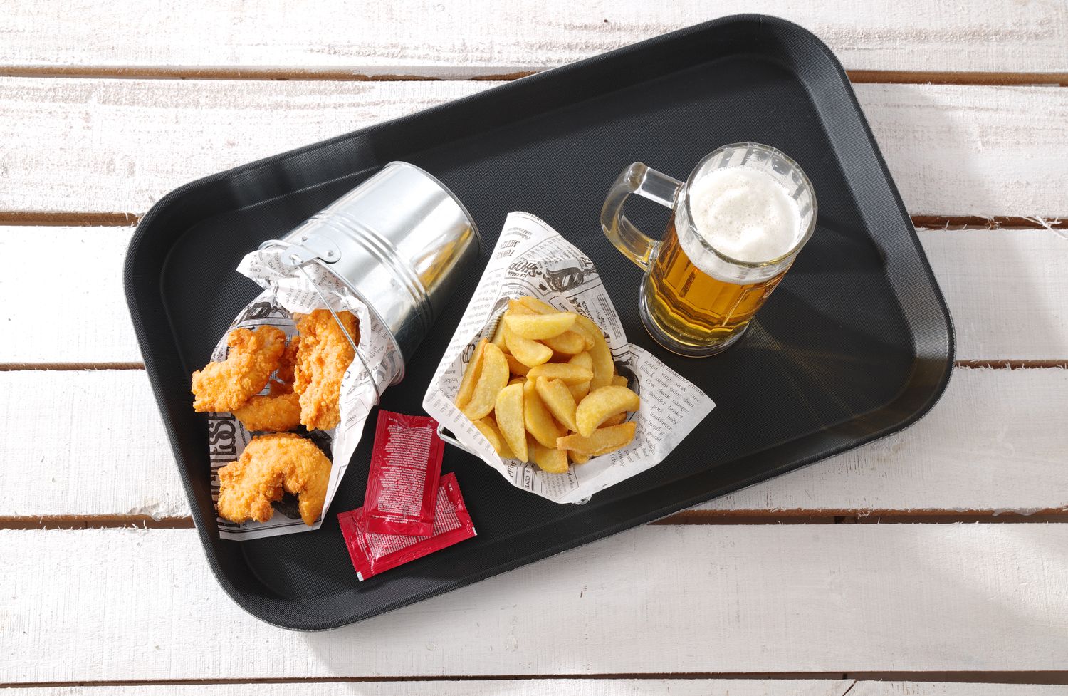 Serving tray, rectangular, non-slip, black, HENDI, GN 1/1, 530x325mm - Image 3
