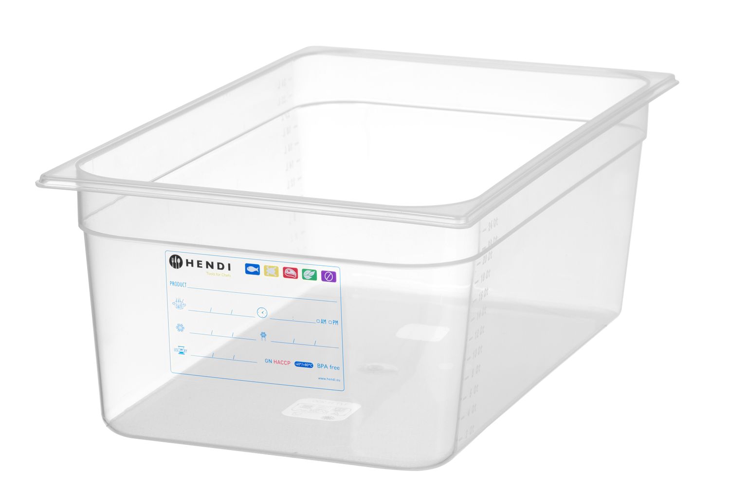 Toiduanum GN 1/1 HACCP, HENDI, GN 1/1, 28L, Läbipaistev, 530x325x(H)200mm