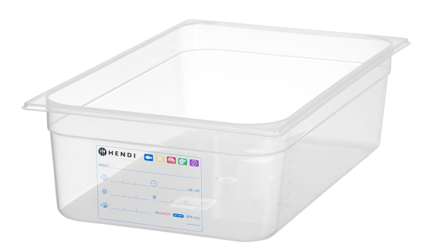 Toiduanum GN 1/1 HACCP, HENDI, GN 1/1, 21L, Läbipaistev, 530x325x(H)150mm