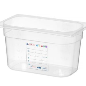 Toiduanum GN 1/4 HACCP, HENDI, GN 1/4, 3,5L, Läbipaistev, 265x162x(H)150mm