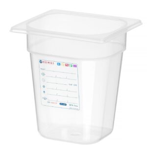 Toiduanum GN 1/6 HACCP, HENDI, GN 1/6, 3,4L, Läbipaistev, 176x162x(H)200mm