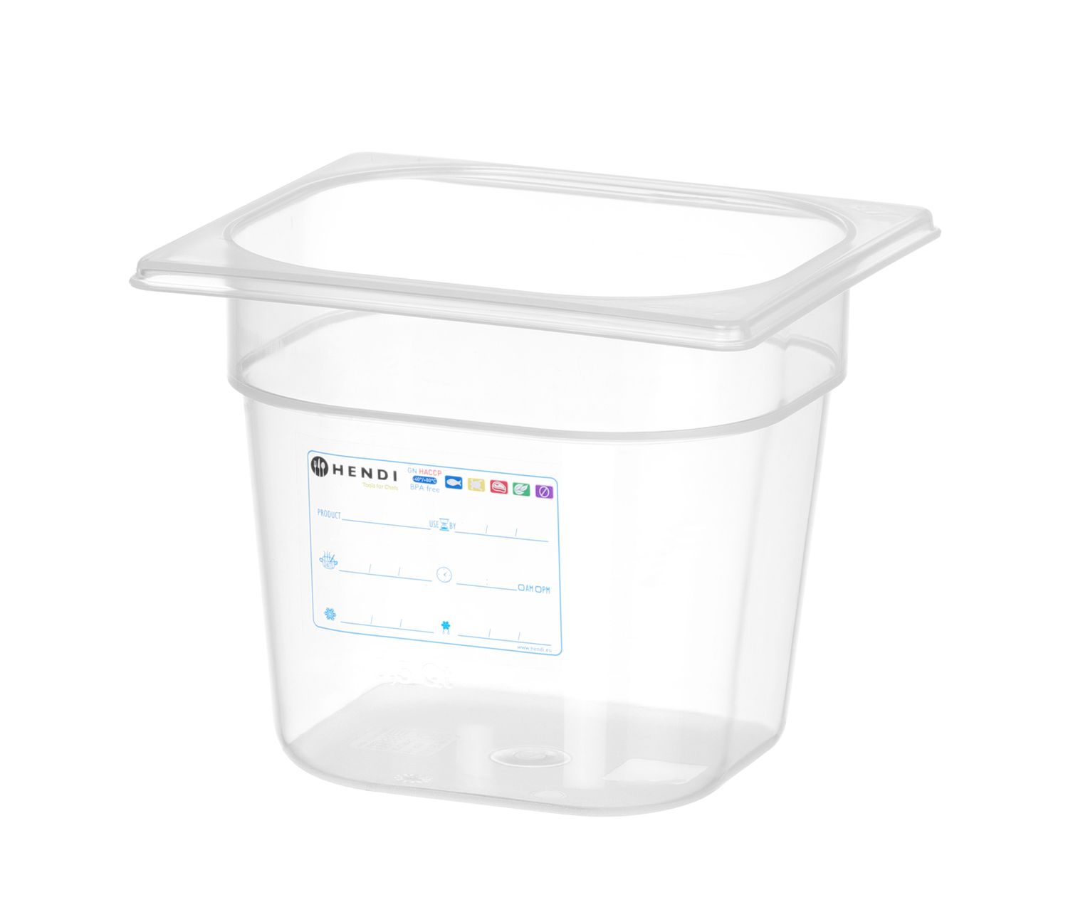 Toiduanum GN 1/6 HACCP, HENDI, GN 1/6, 2,4L, Läbipaistev, 176x162x(H)150mm