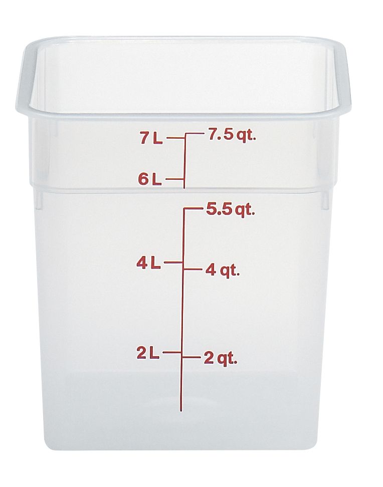 CamSquare läbipaistev polüpropüleenist konteiner söökidele, Cambro, 7,6 l, 7,6L, 215x215x(H)230mm