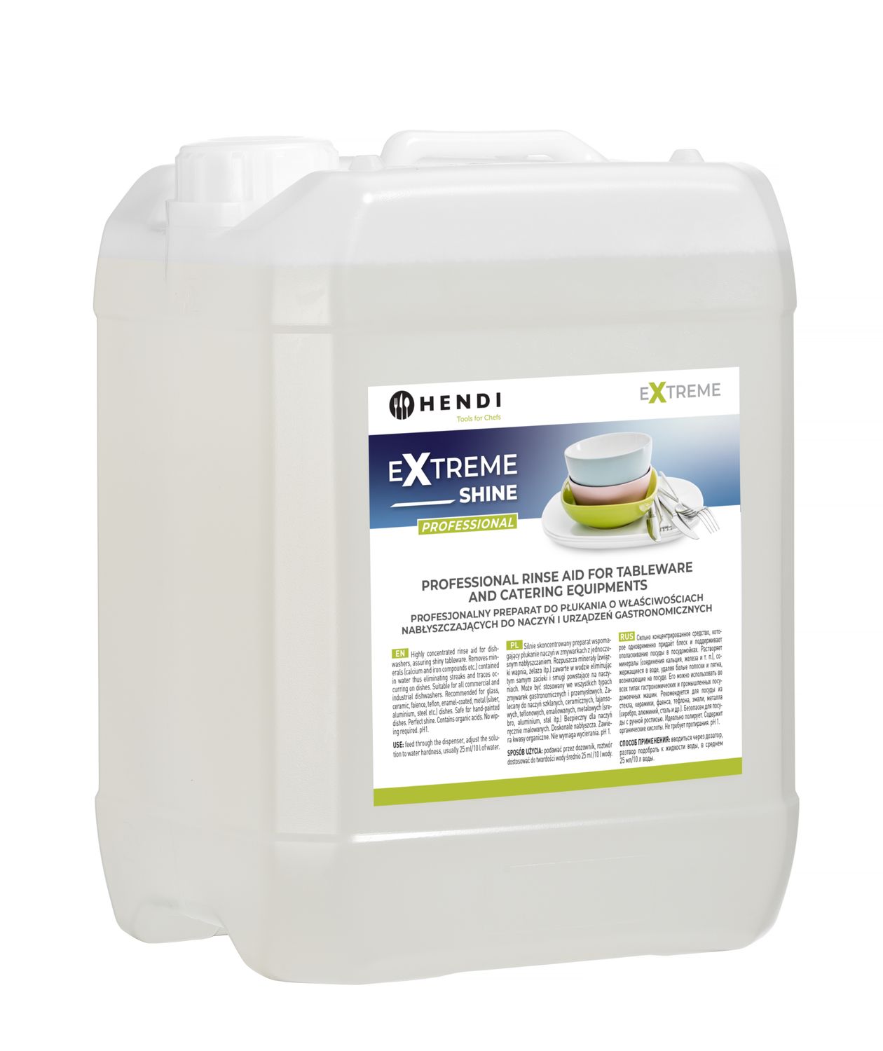 Extreme Shine Professional loputusvahend lauanõudele ja toitlustusseadmetele, HENDI, 10 l